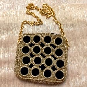 Vintage Rosenfeld gold and black velvet bag